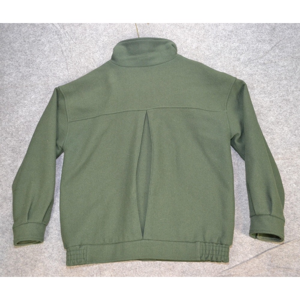 Vintage Woolrich Jacket Womens M Hunter Green Wool Bomber Zip Lined Made USA 80s - Picture 11 of 16